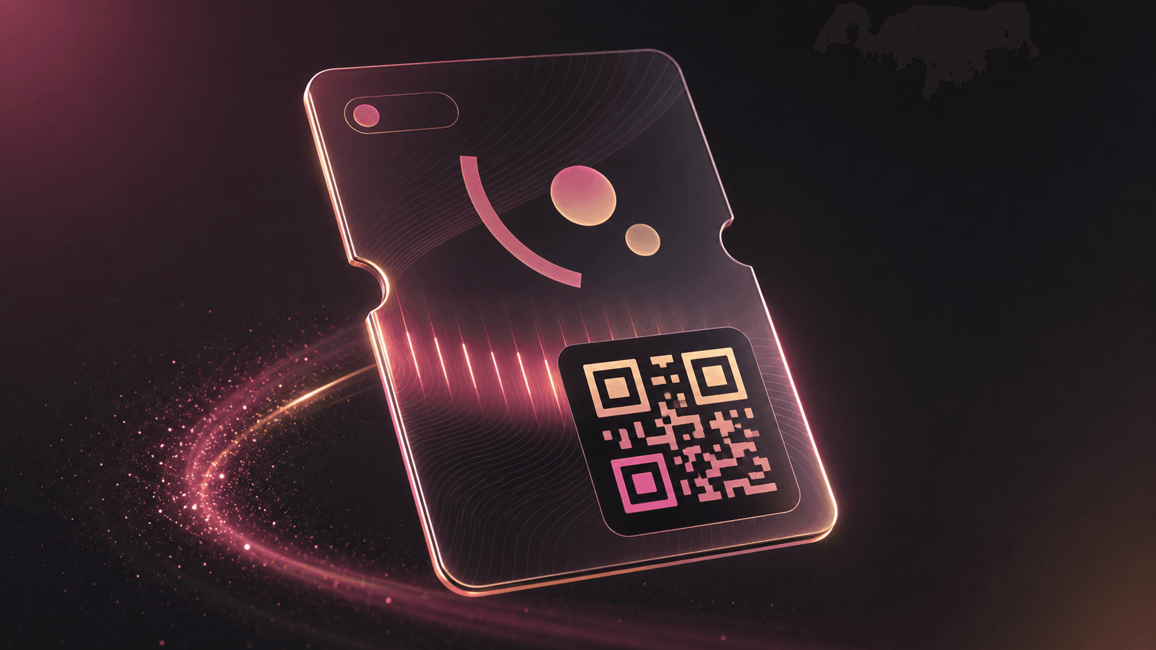 Pase digital premium con QR y brillo holográfico